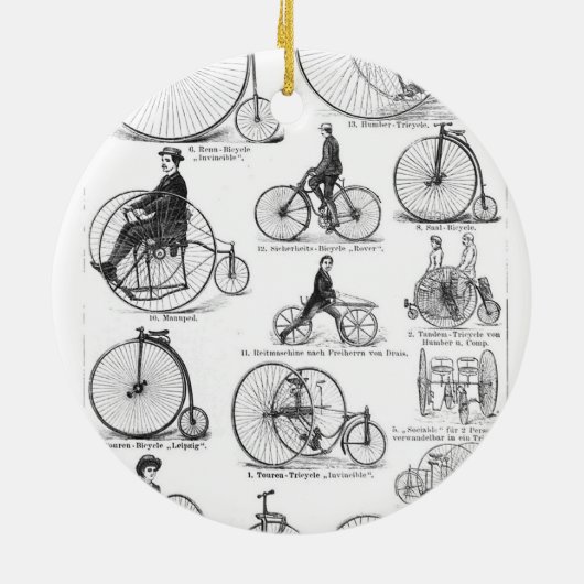 High Wheeler Fiets Penny Farthing Keramisch Ornament (Achterkant)