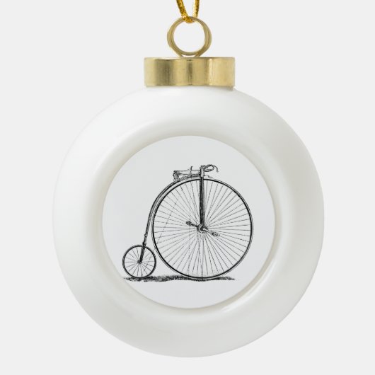 High Wheeler Fiets Penny Farthing Keramische Bal Ornament (Voorkant)