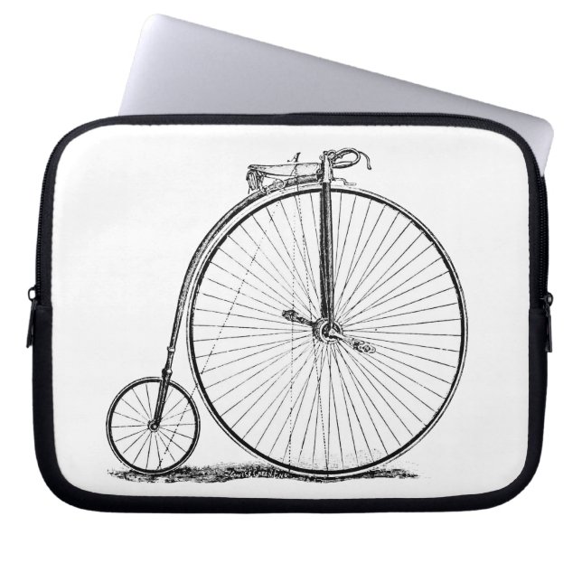 High Wheeler Fiets Penny Farthing Laptop Sleeve (Voorkant)