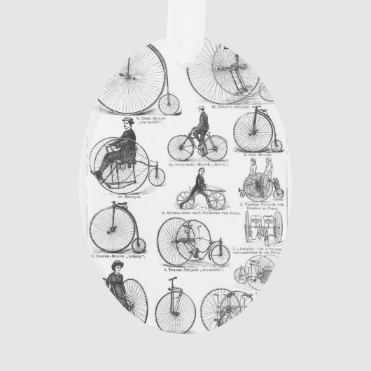 High Wheeler Fiets Penny Farthing Ornament (achterkant)