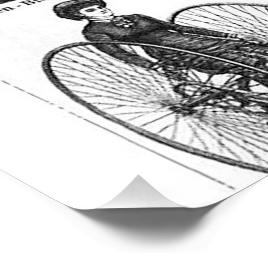 High Wheeler Fiets Penny Farthing Poster (Hoek)