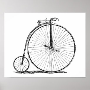 High Wheeler Fiets Penny Farthing Poster