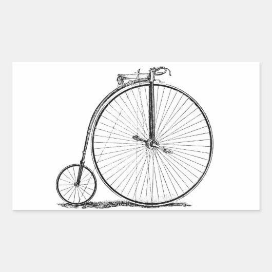High Wheeler Fiets Penny Farthing Rechthoekige Sticker (Voorkant)
