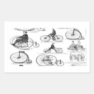 High Wheeler Fiets Penny Farthing Rechthoekige Sticker