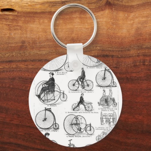 High Wheeler Fiets Penny Farthing Sleutelhanger (Voorkant)