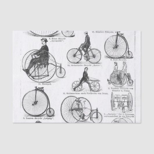 High Wheeler Fiets Penny Farthing Tissuepapier (Voorkant)