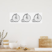 High Wheeler Victoriaans Penny Farthing Cycle Biki Poster (Keuken)