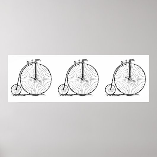High Wheeler Victoriaans Penny Farthing Cycle Biki Poster (Voorkant)