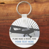 High Wing Taildragger Vliegtuig Sleutelhanger (Voorkant)