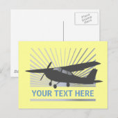 High Wing Vliegtuig - aangepaste tekst Briefkaart (Voorkant / Achterkant)