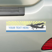High Wing Vliegtuig - aangepaste tekst Bumpersticker (Op auto)