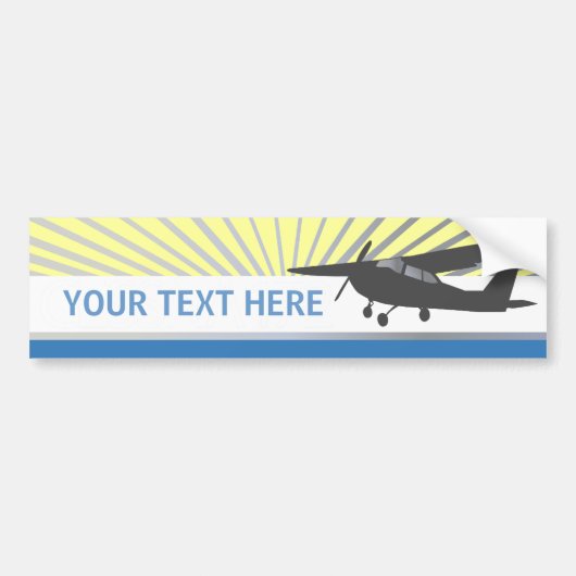 High Wing Vliegtuig - aangepaste tekst Bumpersticker (Voorkant)