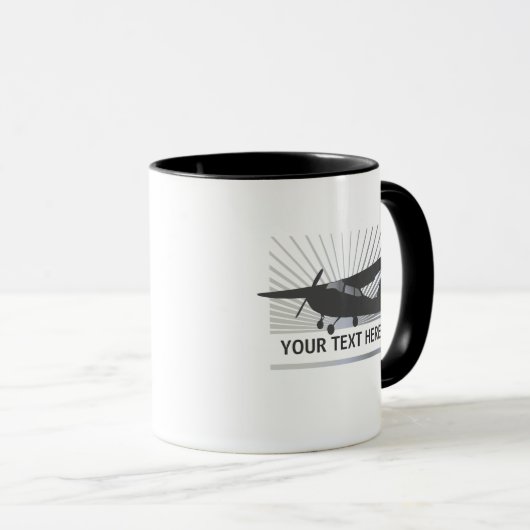 High Wing Vliegtuig - aangepaste tekst Mok (Voorkant rechts)