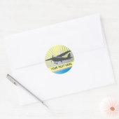 High Wing Vliegtuig - Aangepaste tekst Ronde Sticker (Envelop)