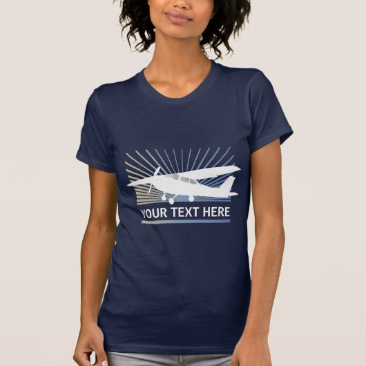 High Wing Vliegtuig - Aangepaste tekst T-shirt (Voorkant)