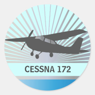 High Wing Vliegtuig Ronde Sticker