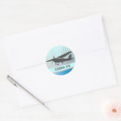 High Wing Vliegtuig Ronde Sticker (Envelop)