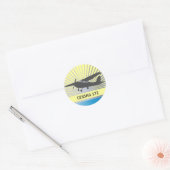 High Wing Vliegtuig Ronde Sticker (Envelop)