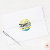 High Wing Vliegtuig Ronde Sticker (Envelop)