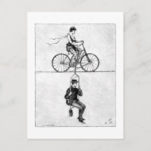 High-wire fiets -  Circus Cycling Act Briefkaart