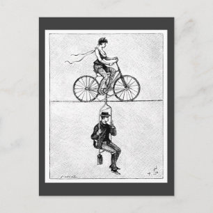 High-wire fiets -  Circus Cycling Act Briefkaart