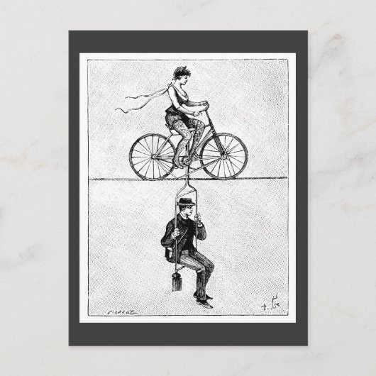 High-wire fiets -  Circus Cycling Act Briefkaart (Voorkant)