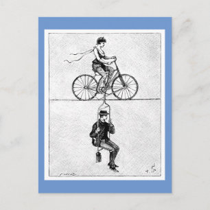 High-wire fiets -  Circus Cycling Act Briefkaart