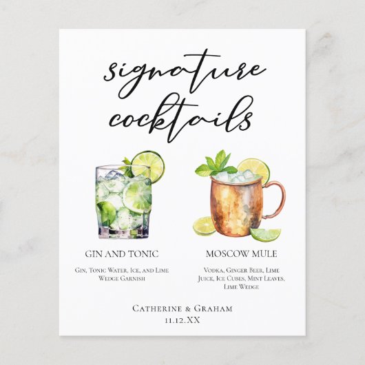 Highball Signature Cocktails Wedding Menu (Voorkant)