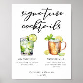 Highball Signature Cocktails Wedding Menu Poster (Voorkant)