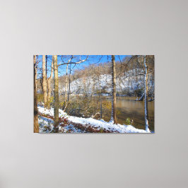 Highbanks Metro park, High Bluffs, in Winter, Ohio Canvas Afdruk