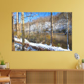 Highbanks Metro park, High Bluffs, in Winter, Ohio Canvas Afdruk (Insitu (Woonkamer))