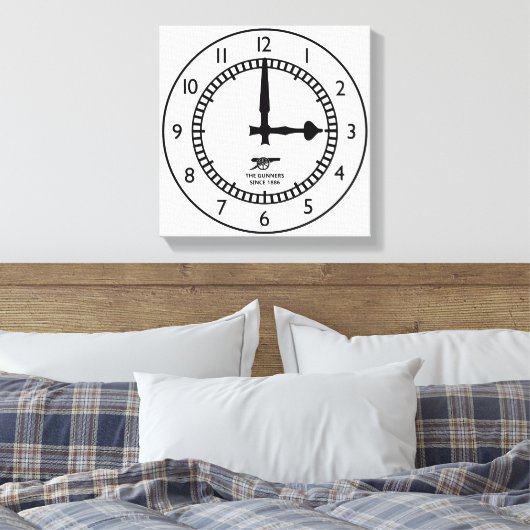 Highbury Clock End 3pm start Gunners Canvas Afdruk (Insitu (Slaapkamer))