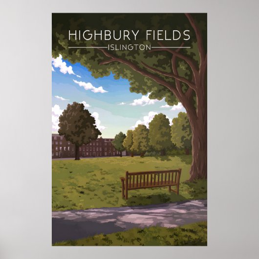 Highbury Fields Islington Londen Reisposter Poster (Voorkant)