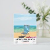 Highcliffe Beach, Dorset train poster Briefkaart (Staand voorkant)