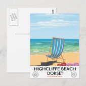 Highcliffe Beach, Dorset train poster Briefkaart (Voorkant / Achterkant)