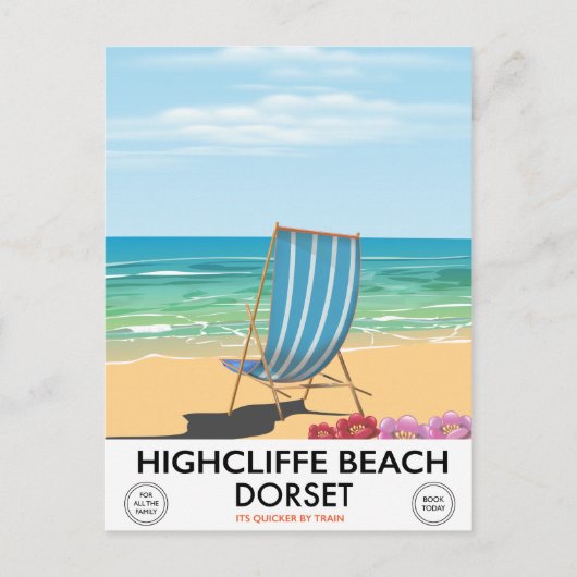 Highcliffe Beach, Dorset train poster Briefkaart (Voorkant)