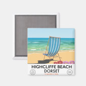 Highcliffe Beach, Dorset  train poster Magneet (Voorkant / Achterkant)