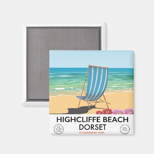 Highcliffe Beach, Dorset train poster Magneet (Voorkant / Achterkant)