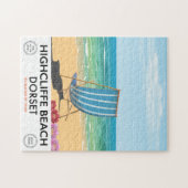 Highcliffe Beach, Dorset vintage treinaffiche Legpuzzel (Horizontaal)