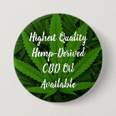 Highest Quality Hemp-Derived CBD Oil Available Ronde Button 7,6 Cm (Voorkant)