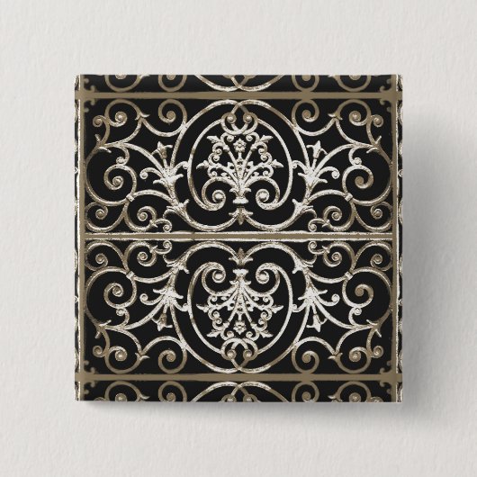 Highgate Iron Vierkante Button 5,1 Cm (Voorkant)