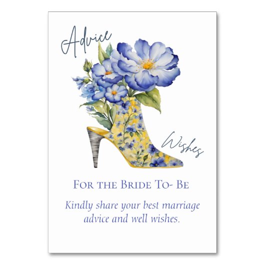 HighHeel Schoen Advies en Well Wishes Tafelblad Te Kaart (Achterkant)