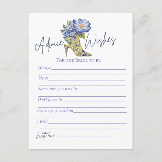 HighHeel Schoenadvies en Well Wishes Reactie Kaart (Voorkant)