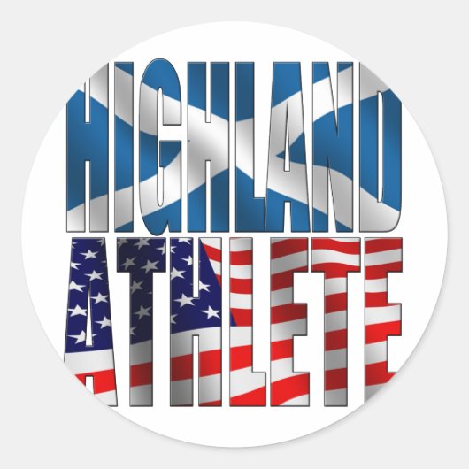 Highland Athlete Ronde Sticker (Voorkant)