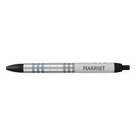 Highland Beige Plaid Custom Name Zwarte Inkt Pen