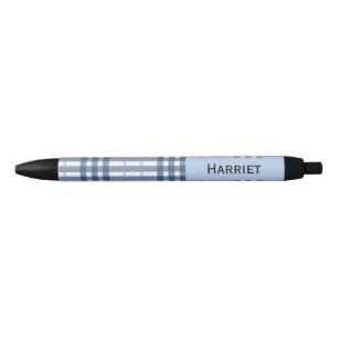 Highland Blauwe Schotse Ruit Maatwerk Naam Zwarte Inkt Pen