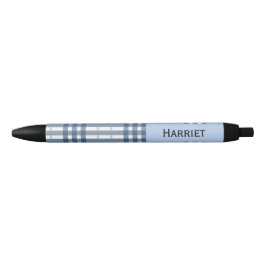 Highland Blue Plaid Custom Name Zwarte Inkt Pen