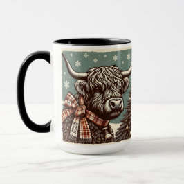 Highland Boerderij Block Print Christmas Coffee Mo Mok