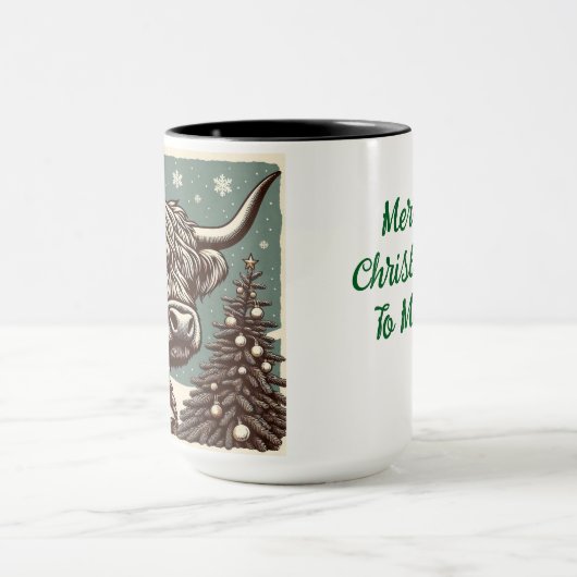 Highland Boerderij Block Print Christmas Coffee Mo Mok (Midden)