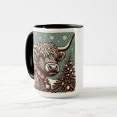 Highland Boerderij Block Print Christmas Coffee Mo Mok (Voorkant links)